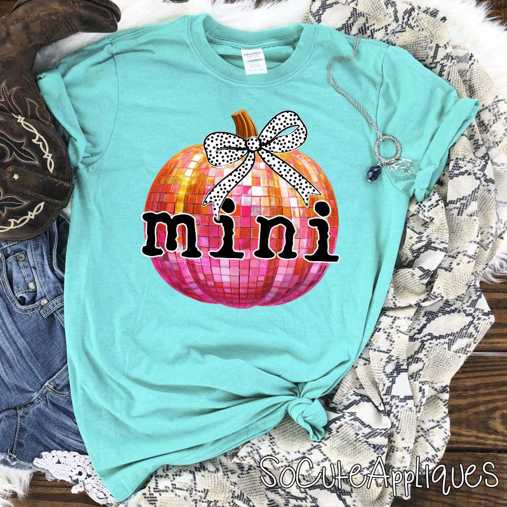 Mini Sparkly pink pumpkin *DTF* Transfer