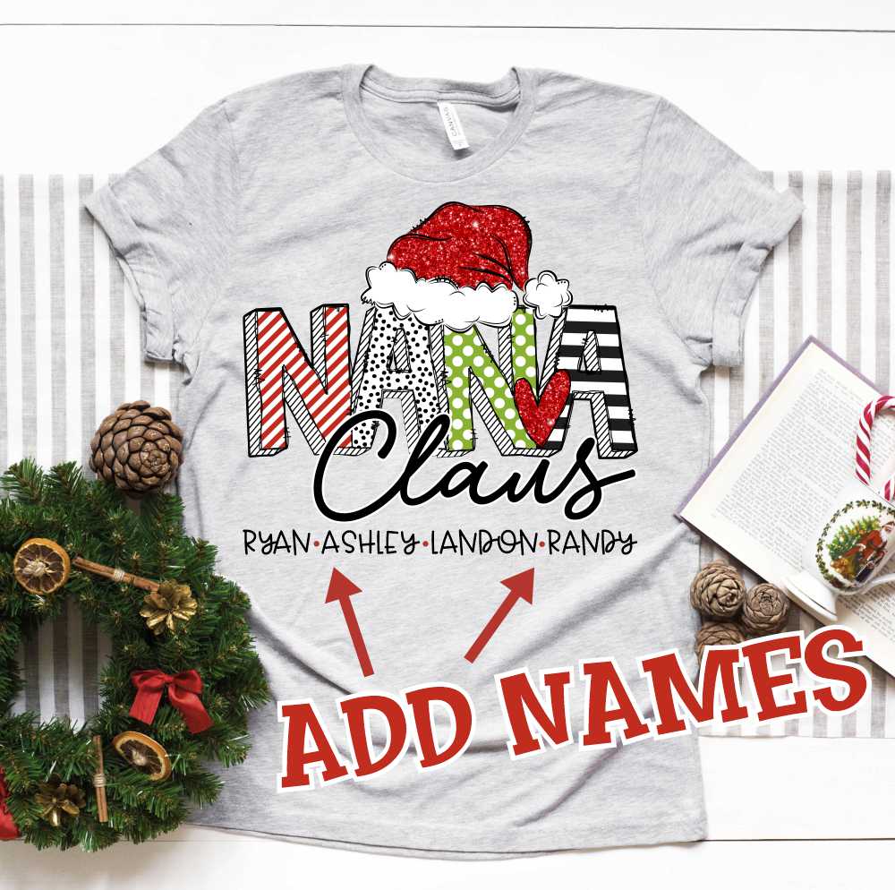 CUSTOM Grandma Claus traditional block names *DTF* Transfer - Image 3