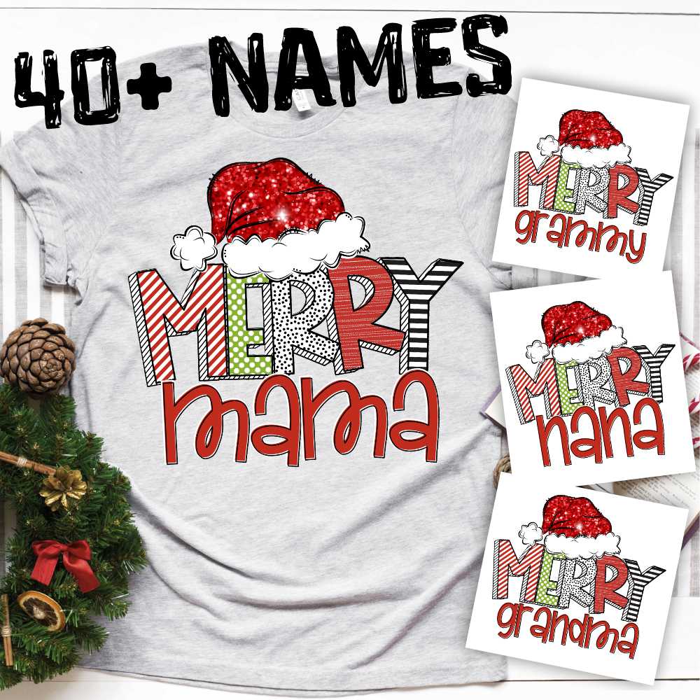 CUSTOM MERRY Grandma NAME  *DTF* Transfer