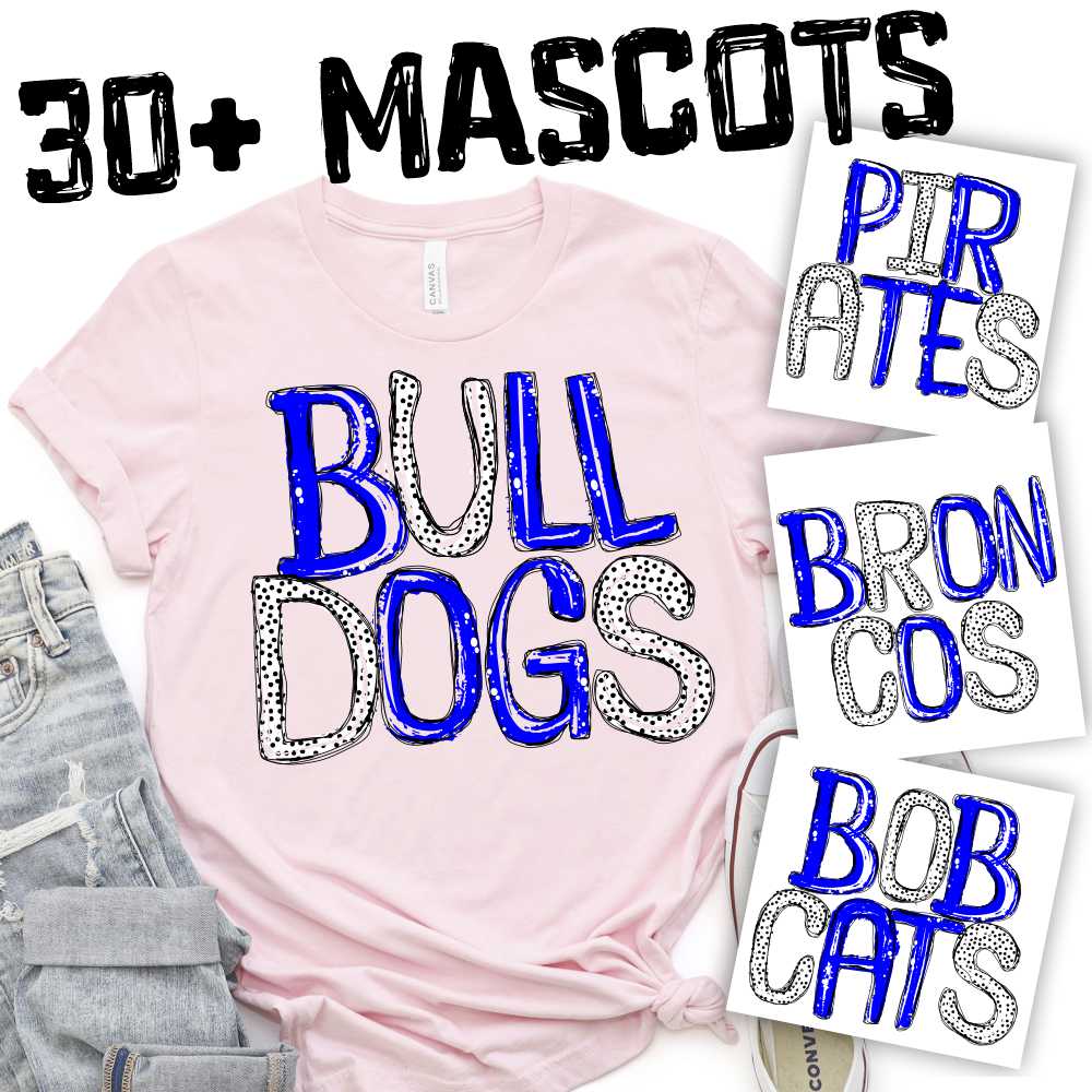 CUSTOM MASCOT Team Color Graffiti with Dalmatian dot mascot names *DTF* Transfer