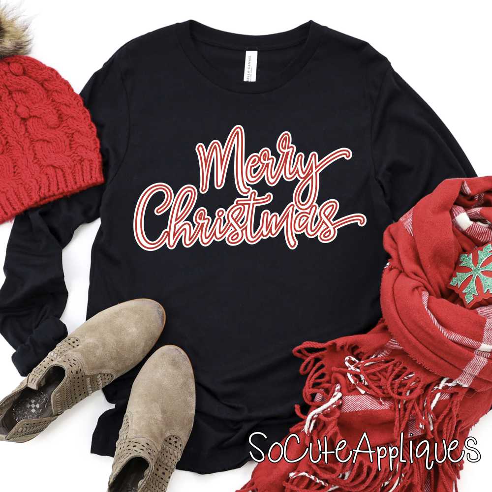 Merry Christmas red script *DTF* Transfer*