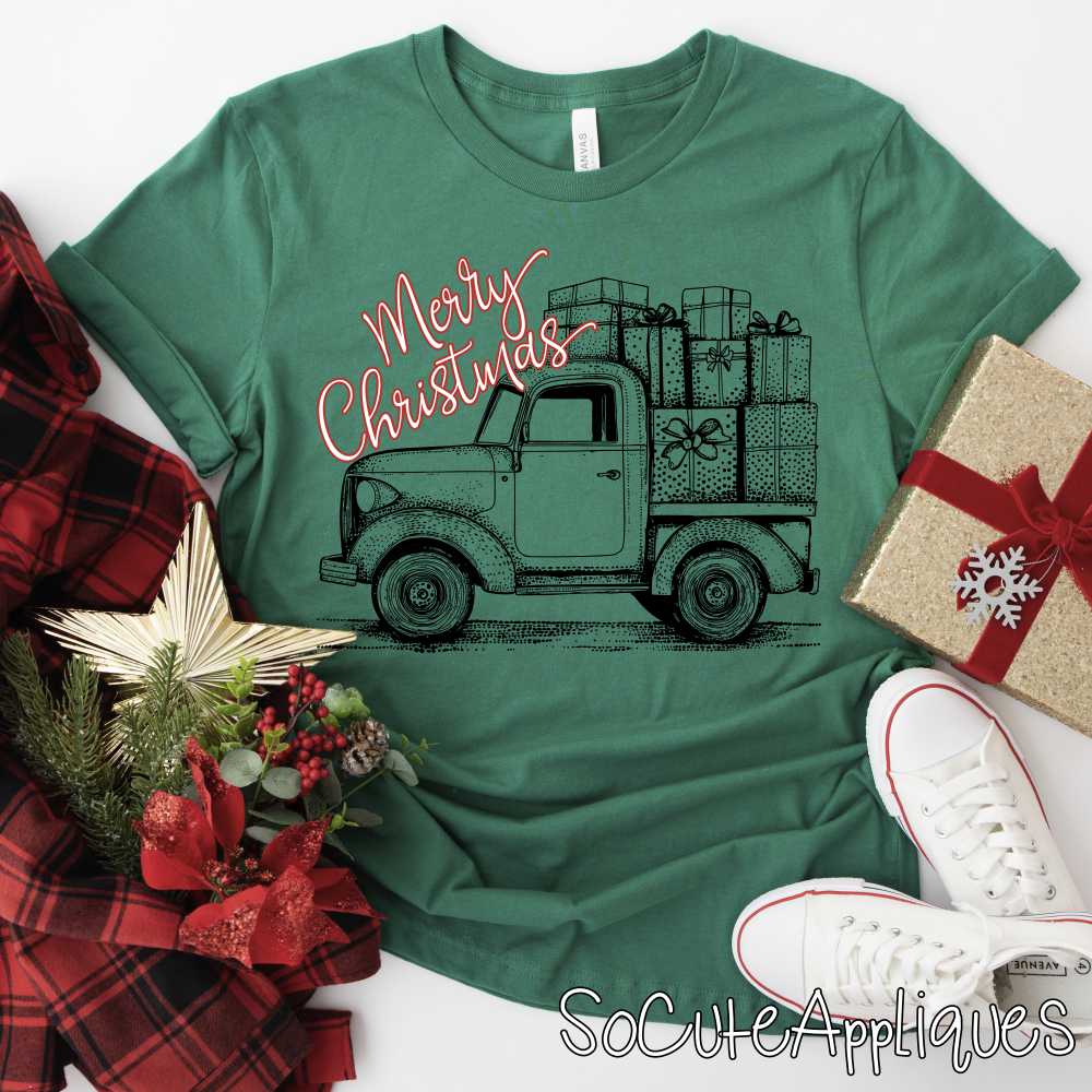 Merry Christmas truck *DTF* Transfer*