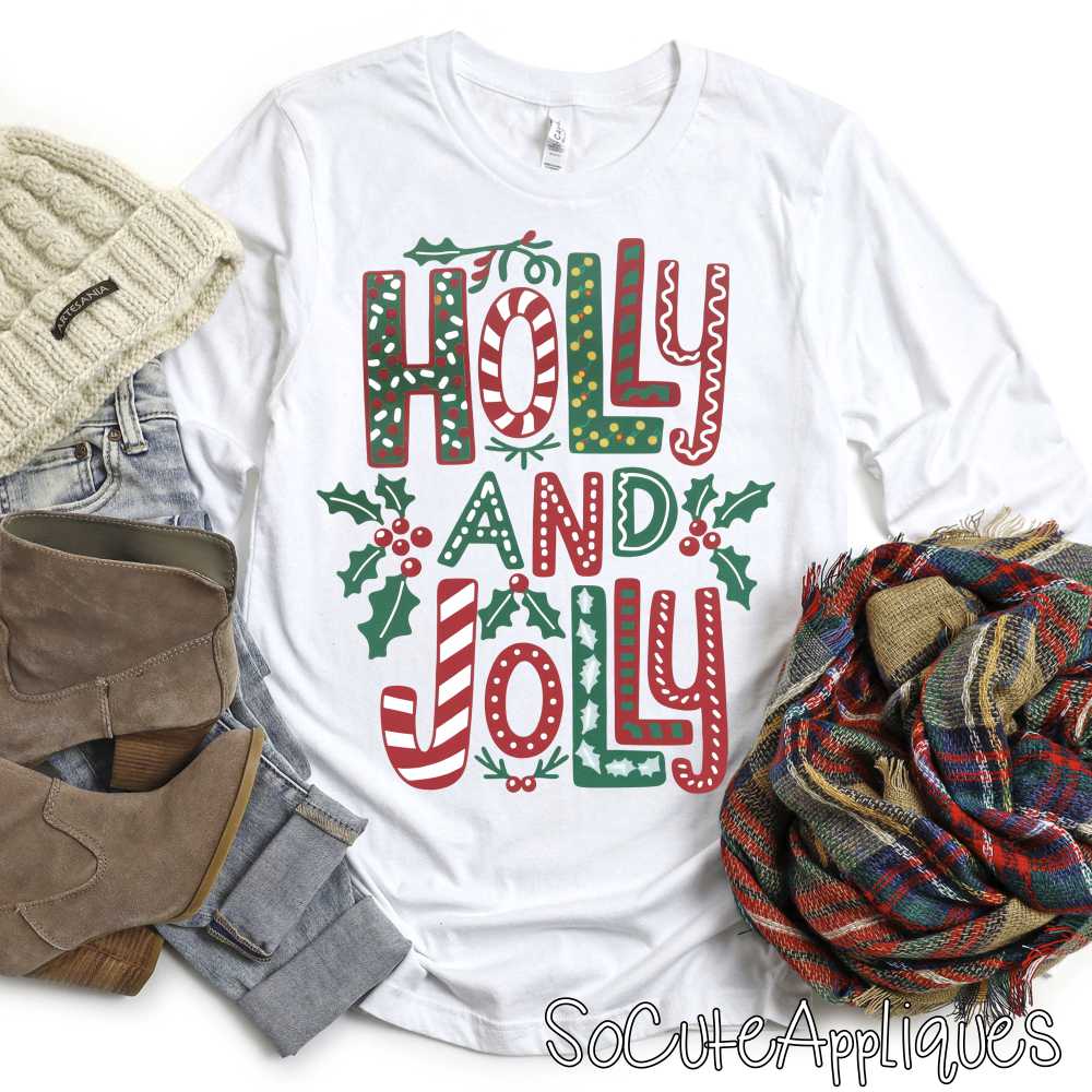 Holly and Jolly mixed print *DTF* Transfer
