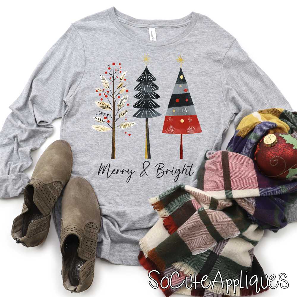 Merry and bright trio *DTF* Transfer
