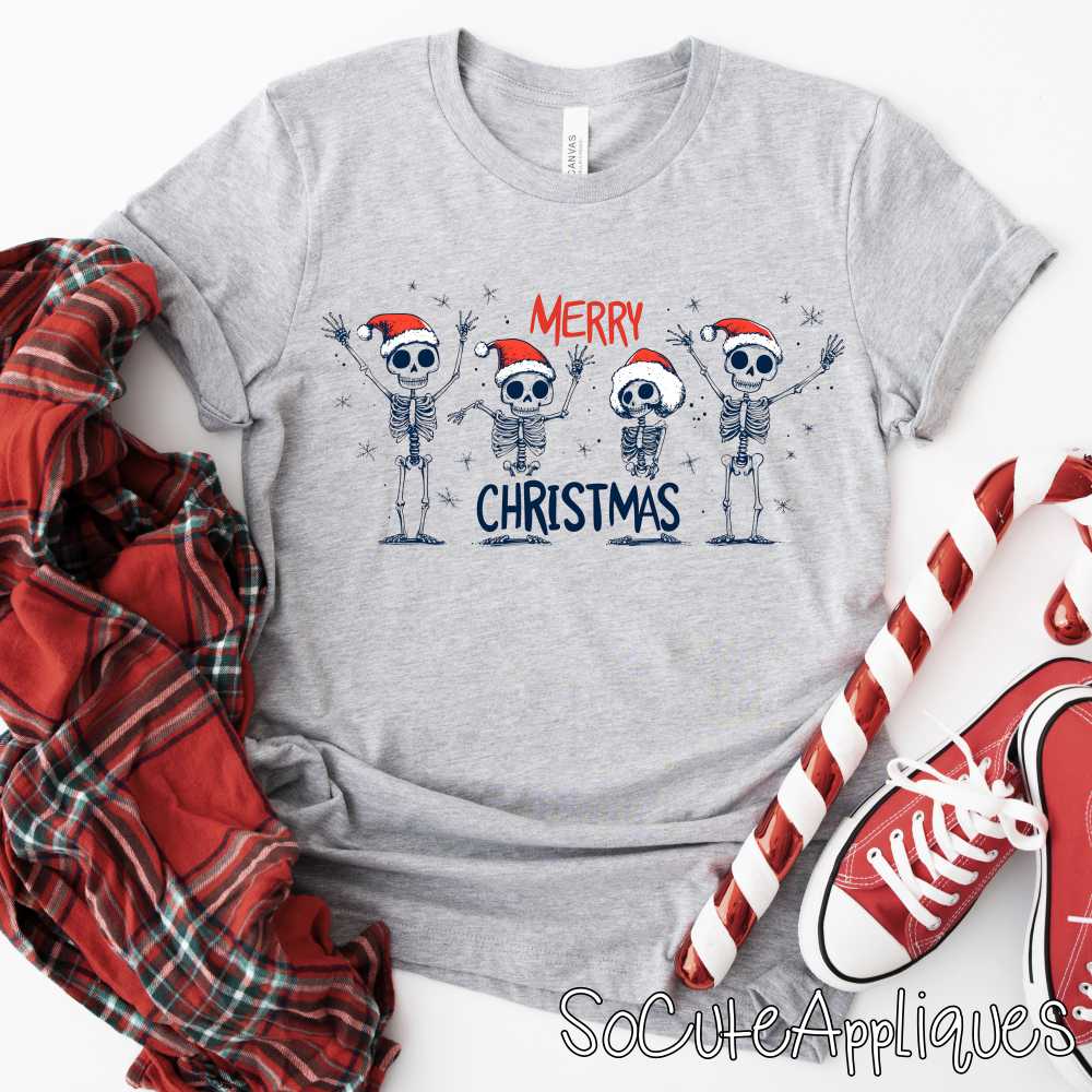 Merry Christmas skeletons *DTF* Transfer