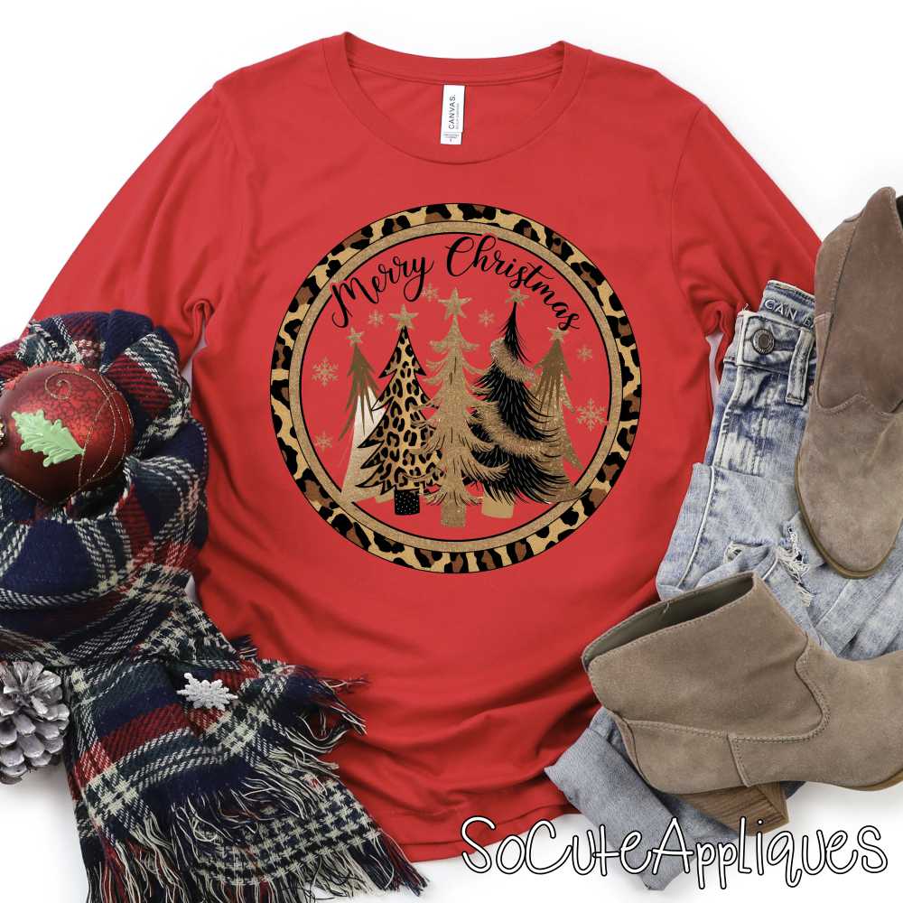 Merry Christmas tree circle *DTF* Transfer