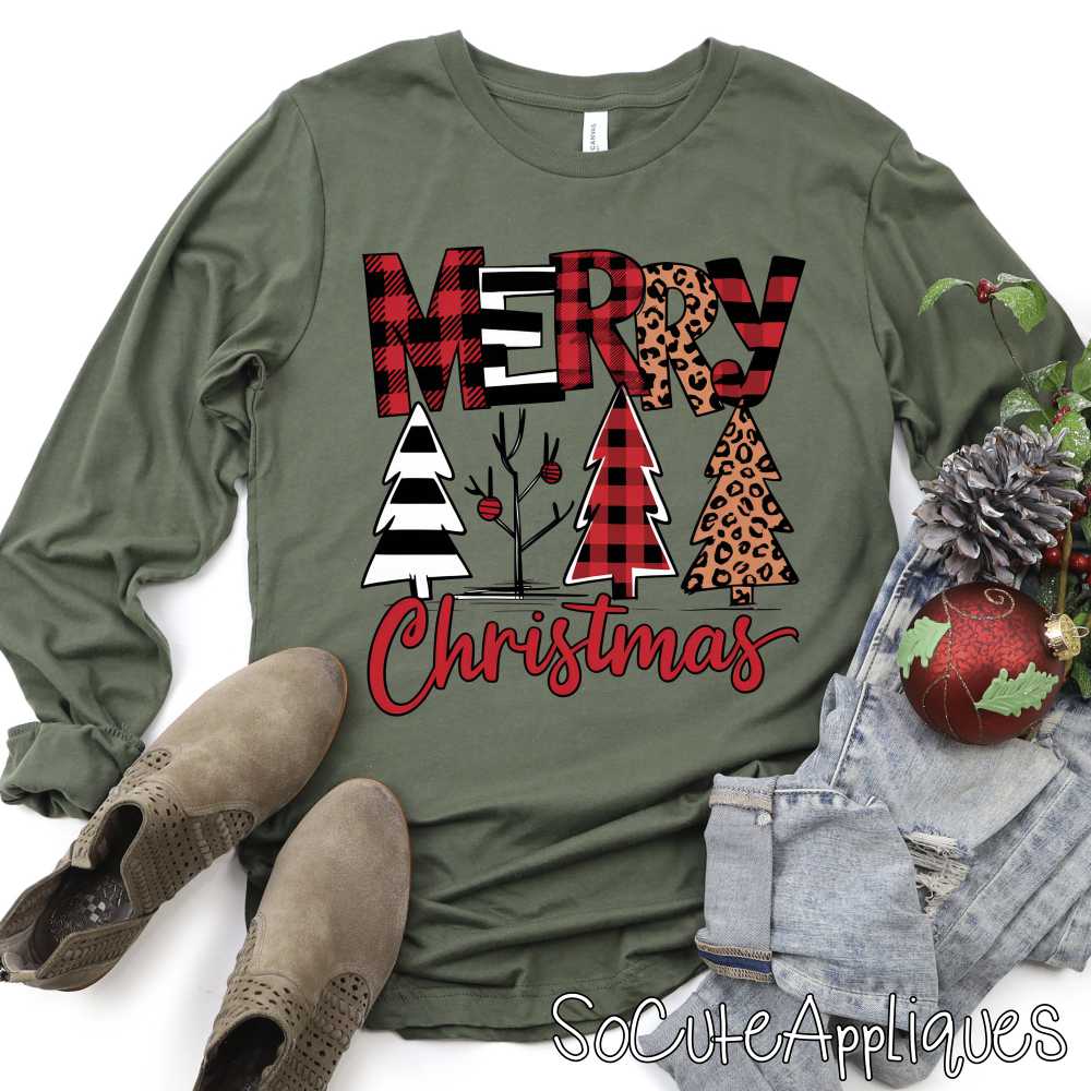 Merry Christmas multi trees *DTF* Transfer