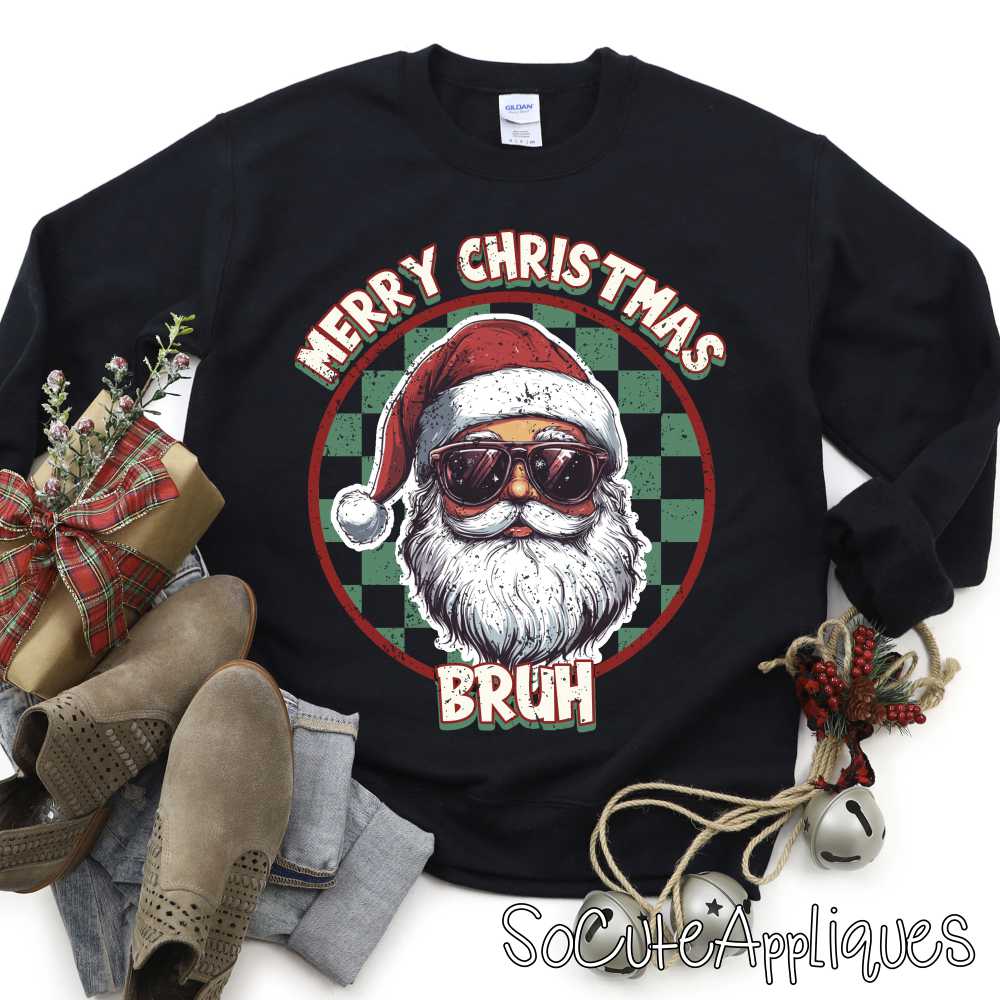 Merry Christmas bruh santa circle *DTF* Transfer