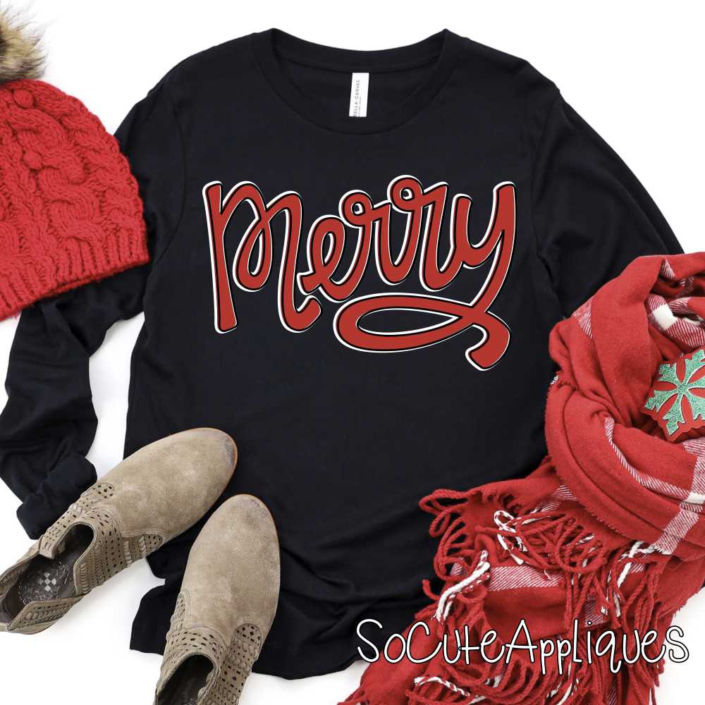 Merry Script red *DTF* Transfer
