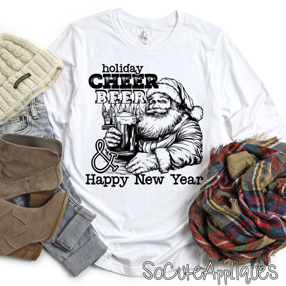 Holiday cheer beer and happy new year *DTF* Transfer