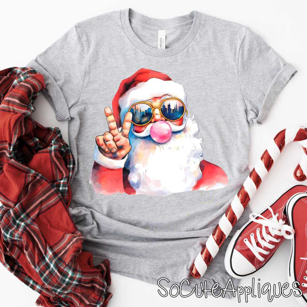 Santa peace with bubble *DTF* Transfer