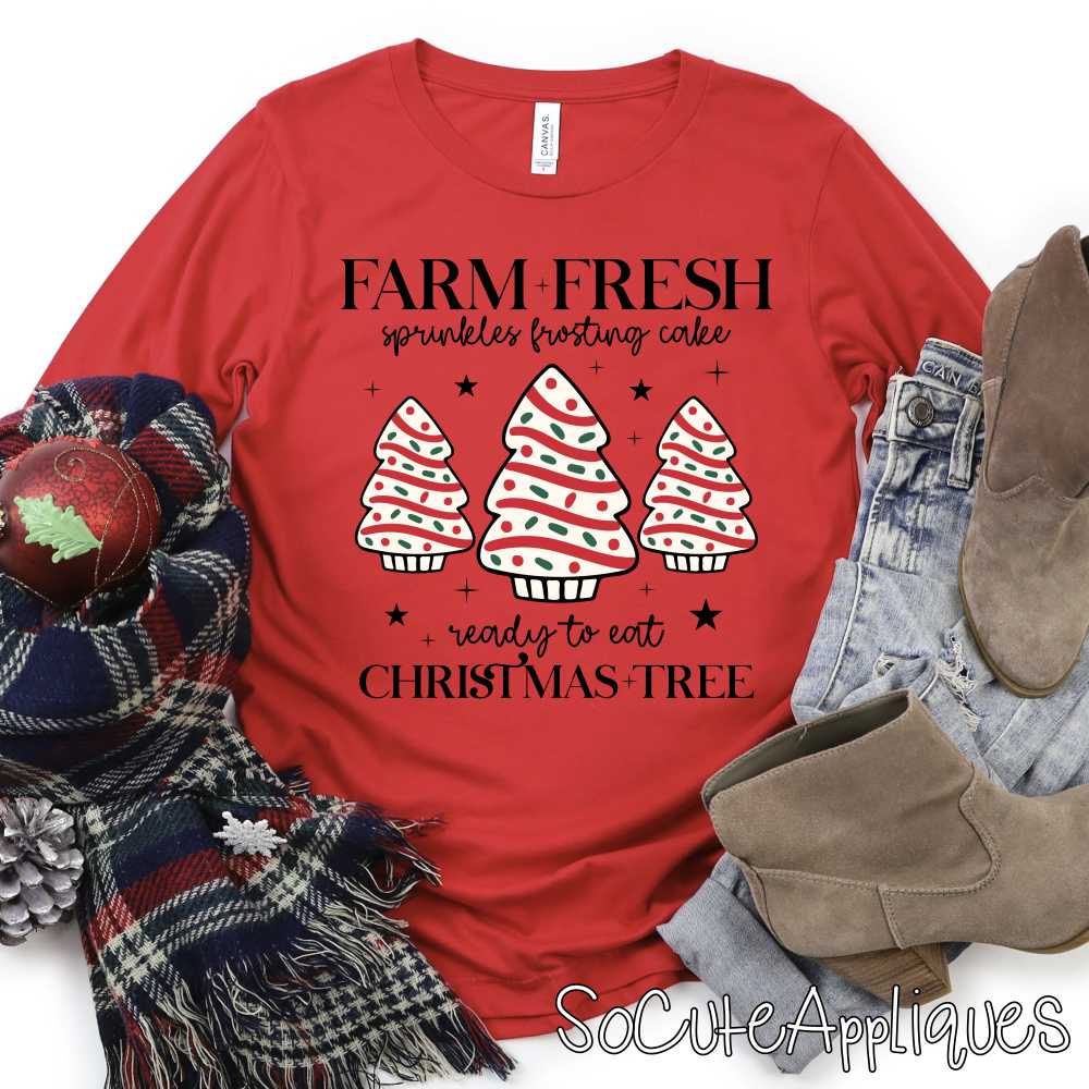 Farm fresh Christmas trees BLACK *DTF* Transfer