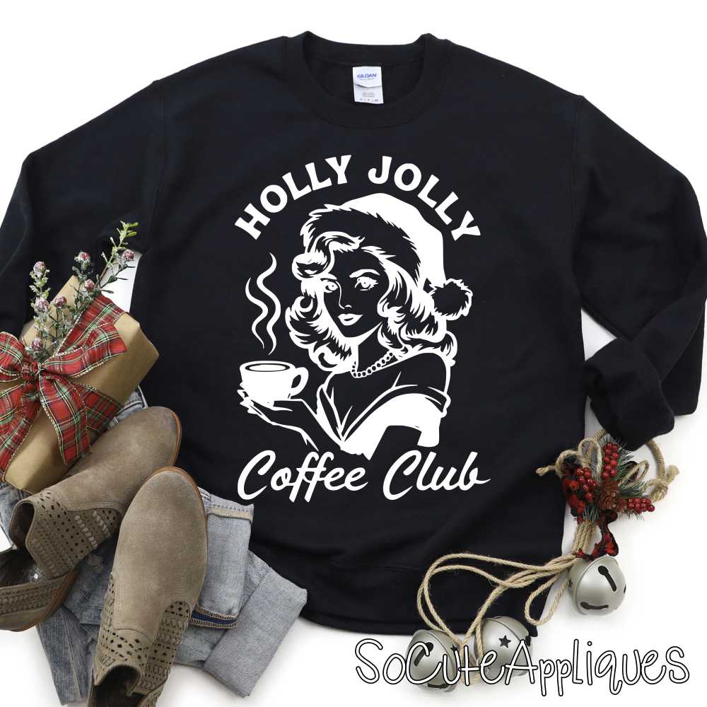 Holly Jolly Coffee Club WHITE *DTF* Transfer