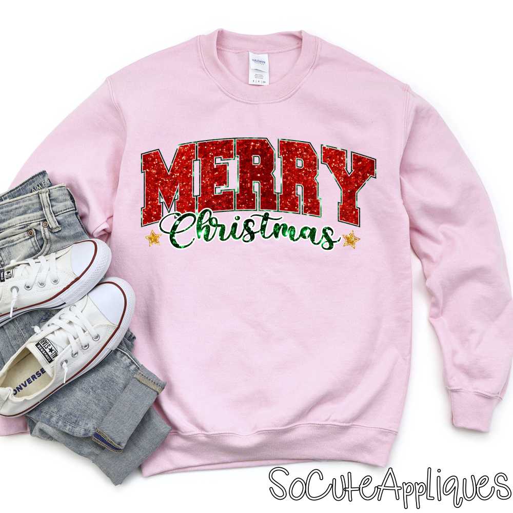 Merry Christmas glitter *DTF* Transfer