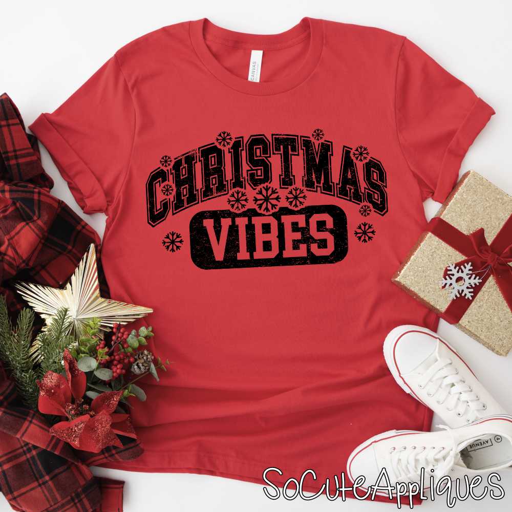 Christmas Vibes BLACK *DTF* Transfer