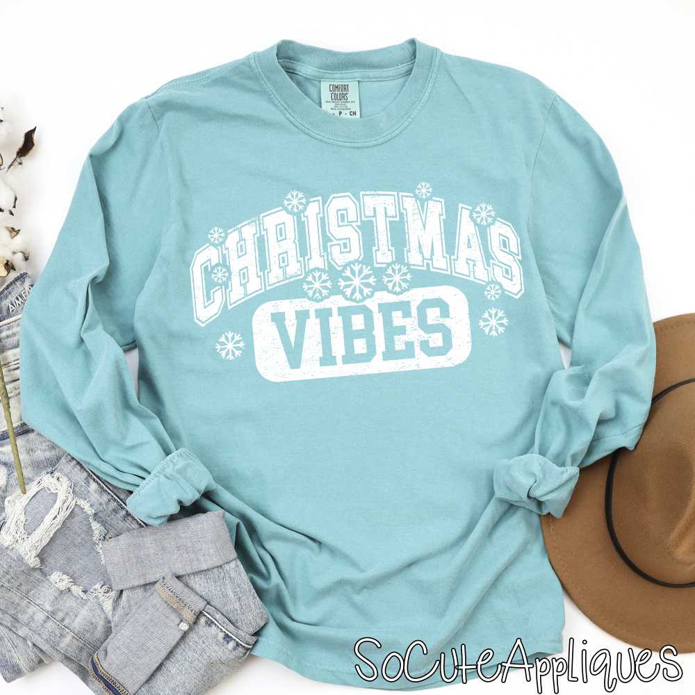 Christmas Vibes WHITE *DTF* Transfer