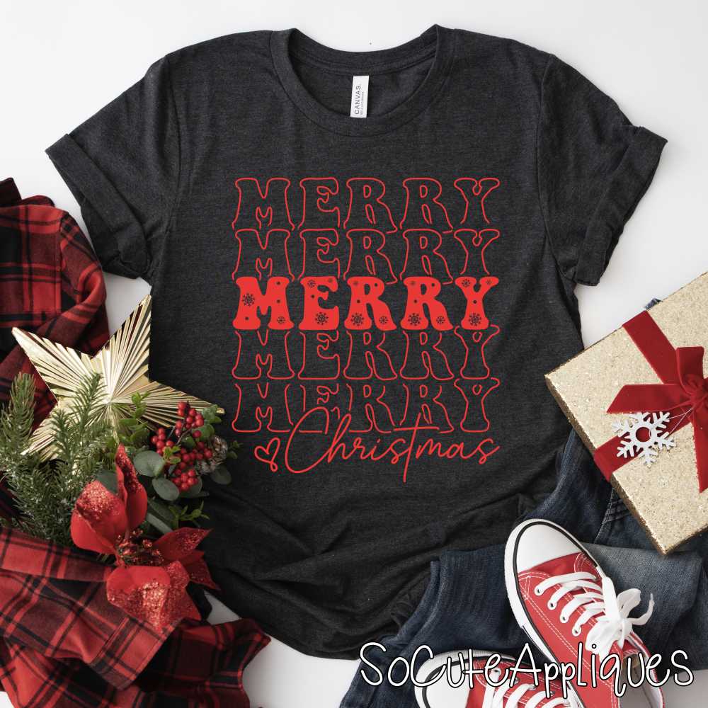 Merry Christmas RED *DTF* Transfer
