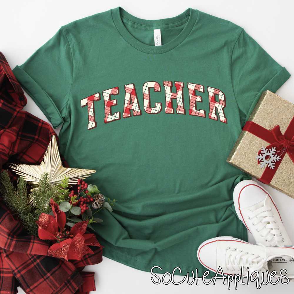 Teacher Christmas plaid *DTF* Transfer