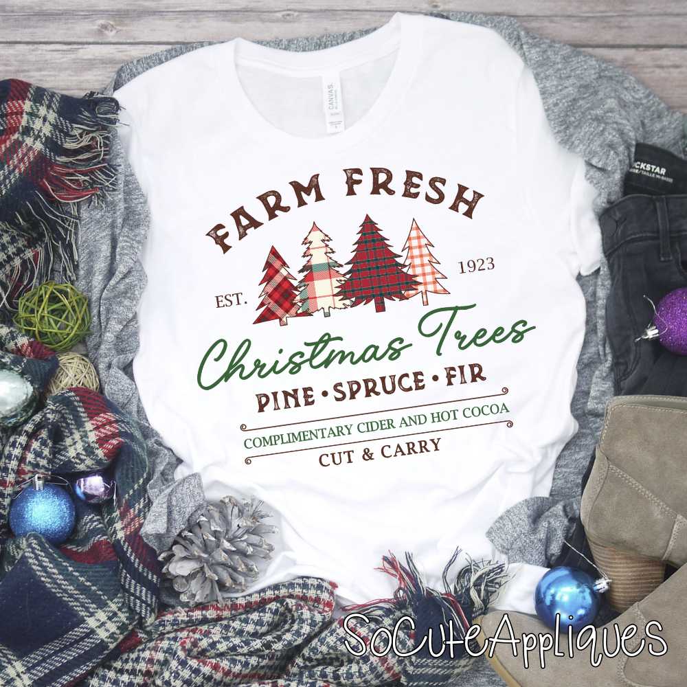 Farm fresh Christmas plaid *DTF* Transfer