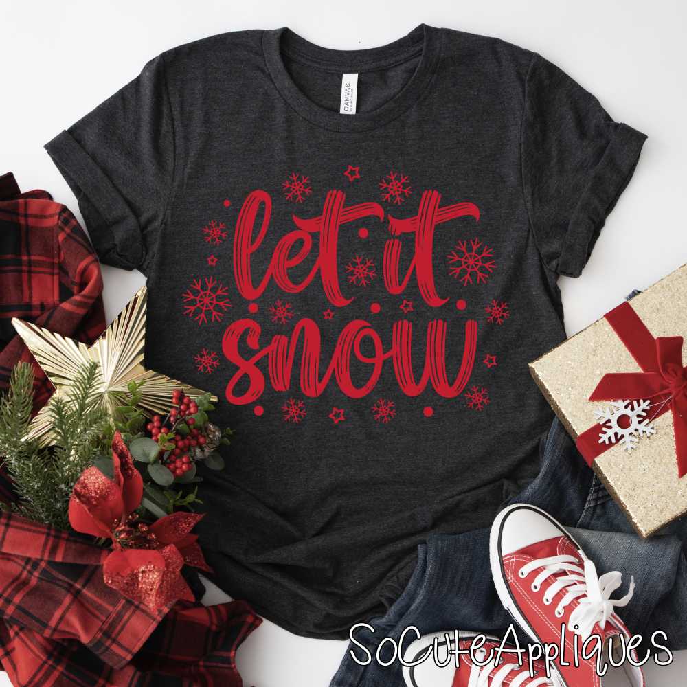 Let it snow RED *DTF* Transfer