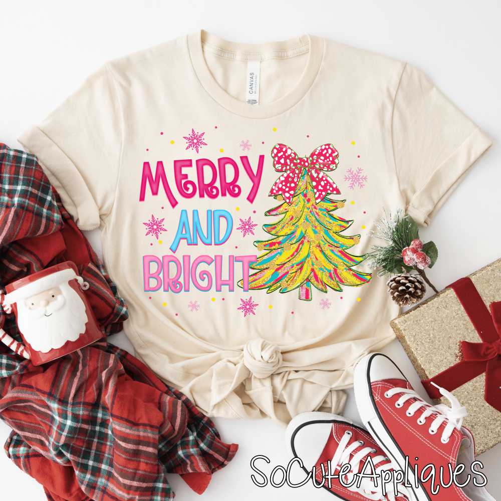 Merry and bright *DTF* Transfer