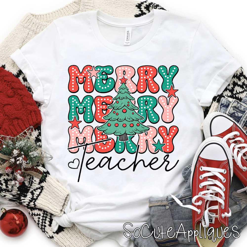 Merry merry merry teacher *DTF* Transfer