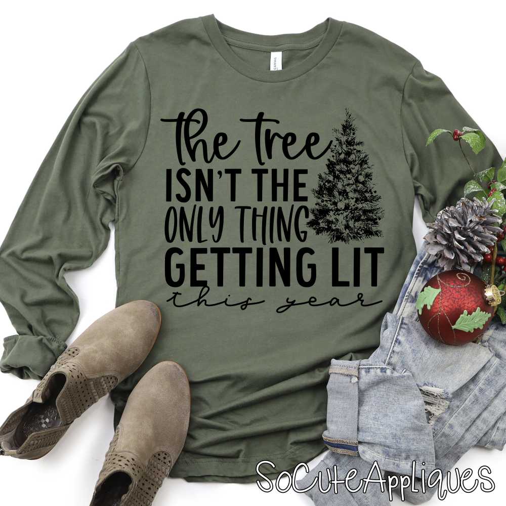 The tree isnt the only thing getting lit BLACK *DTF* Transfer