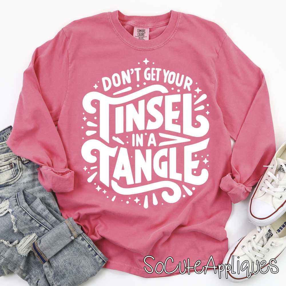 dont get your tinsel in a tangle WHITE *DTF* Transfer