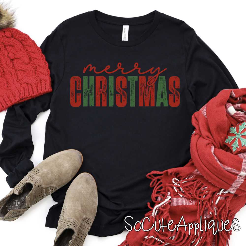 Merry Christmas red green *DTF* Transfer