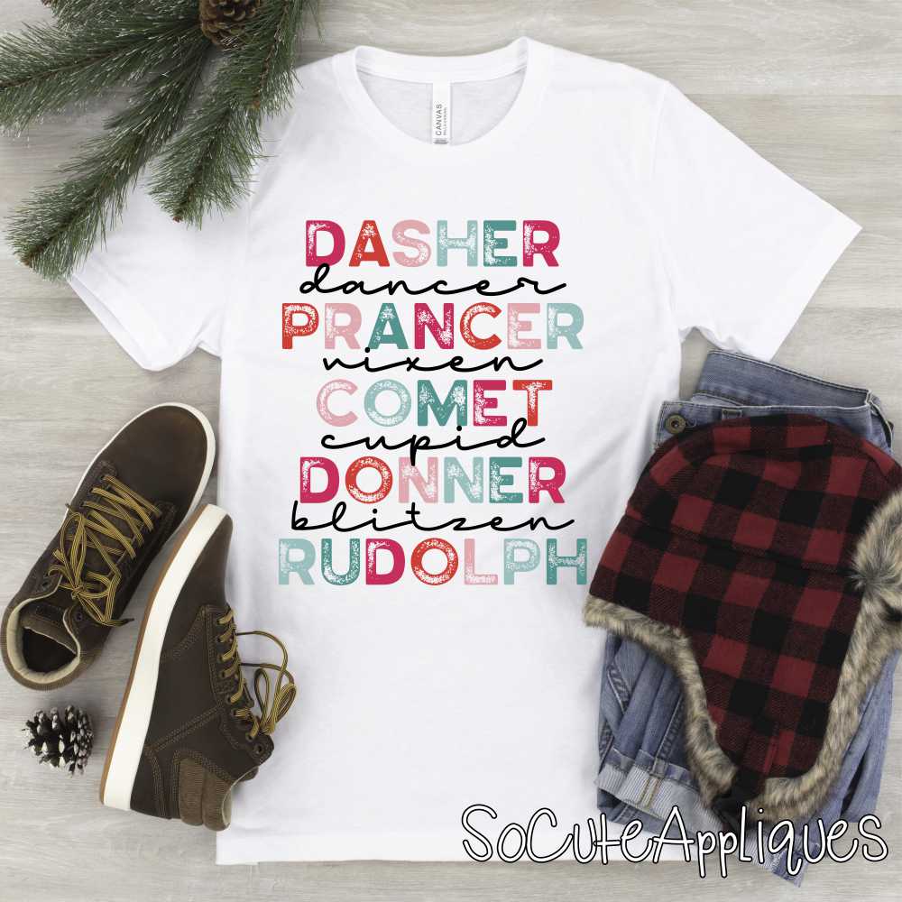 Dasher dancer prancer *DTF* Transfer