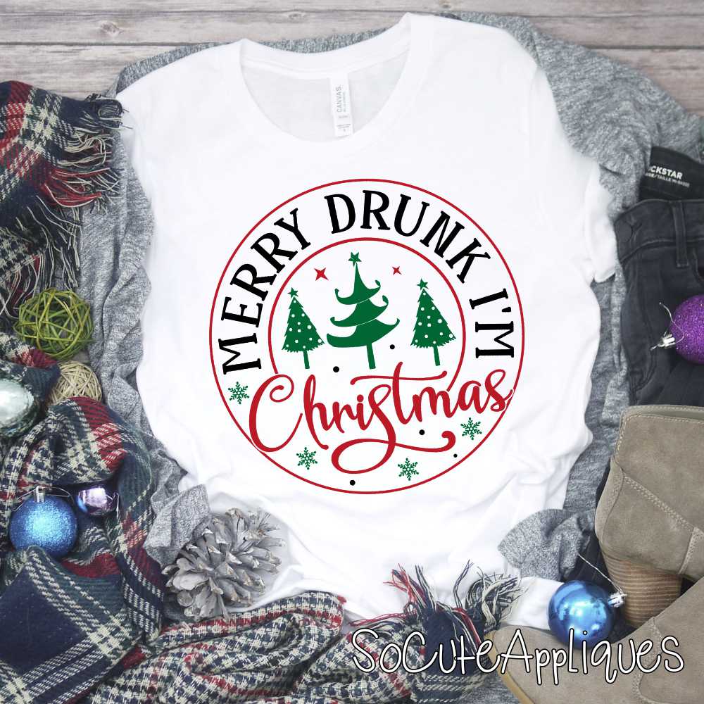 Merry drunk im Christmas circle *DTF* Transfer