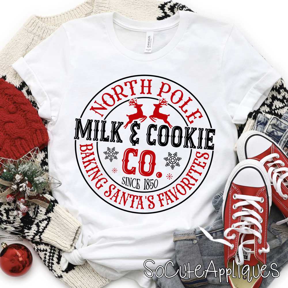 North Pole milk and cookie co *DTF* Transfer