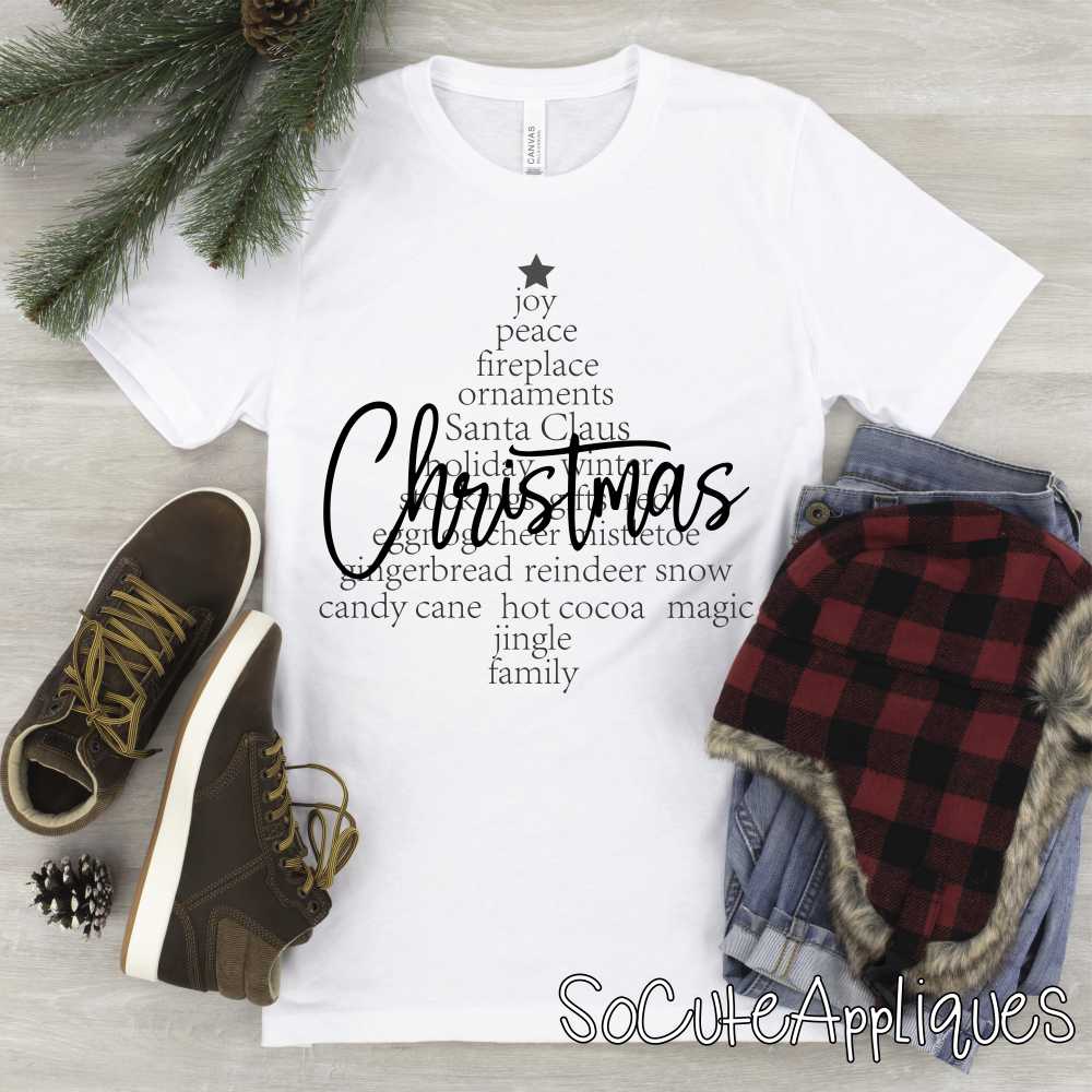 Christmas tree words *DTF* Transfer