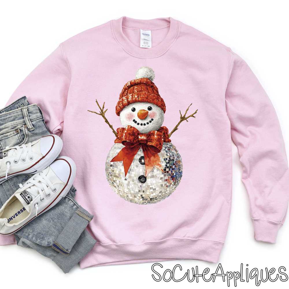 Disco ball snowman *DTF* Transfer