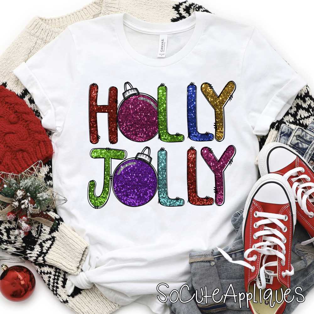 Holly Jolly Glitter *DTF* Transfer