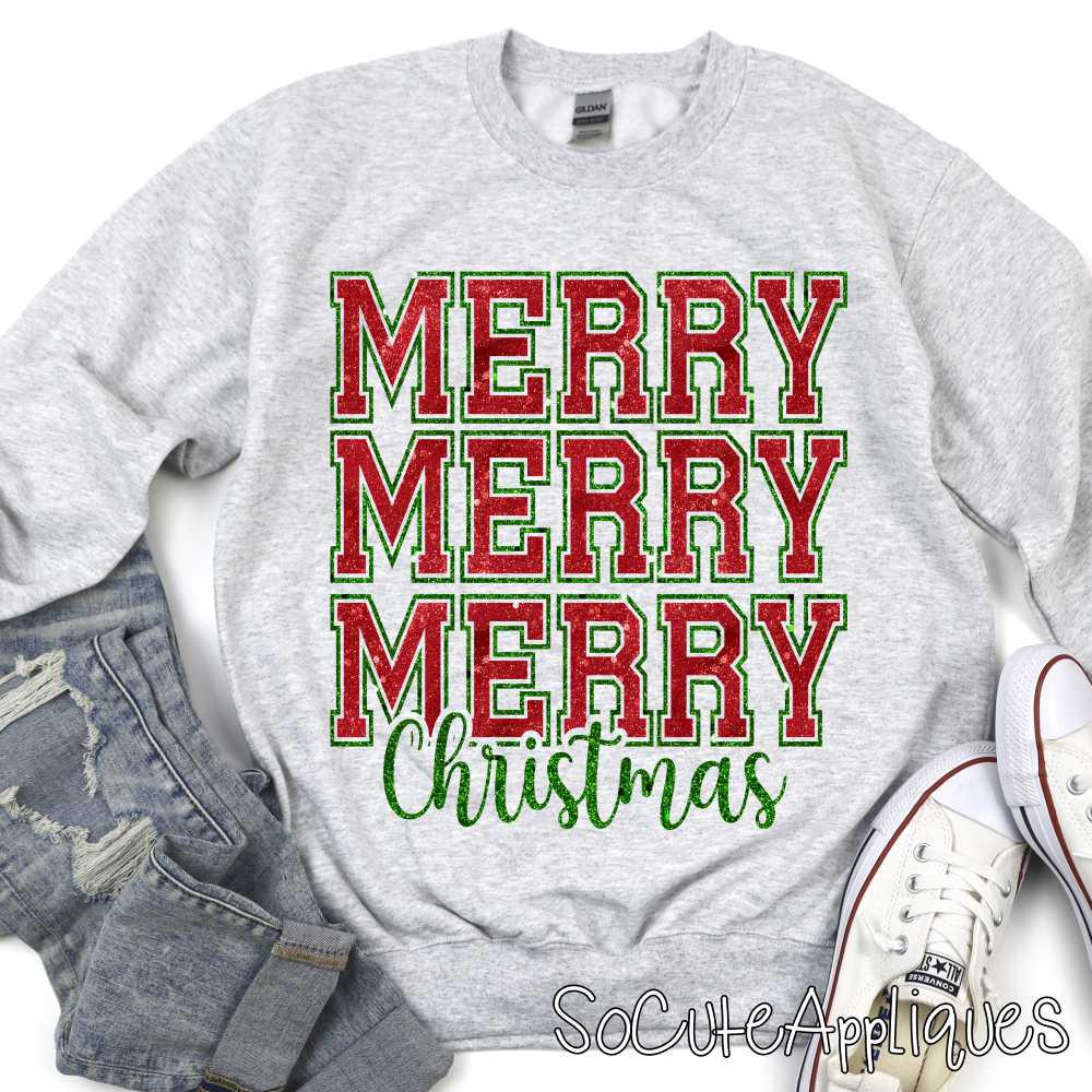 Merry Christmas glitter *DTF* Transfer