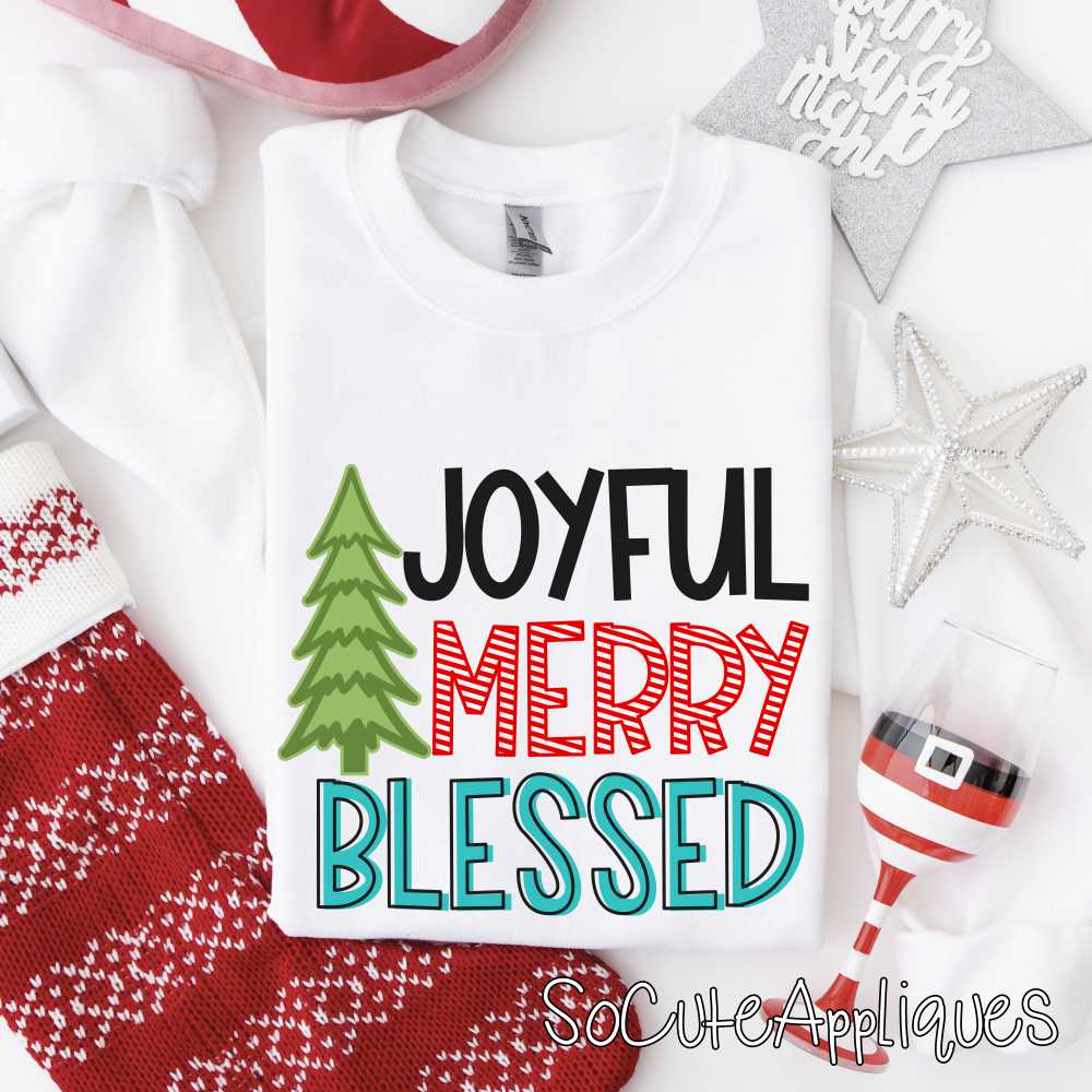 Joyful Merry Blessed *DTF* Transfer