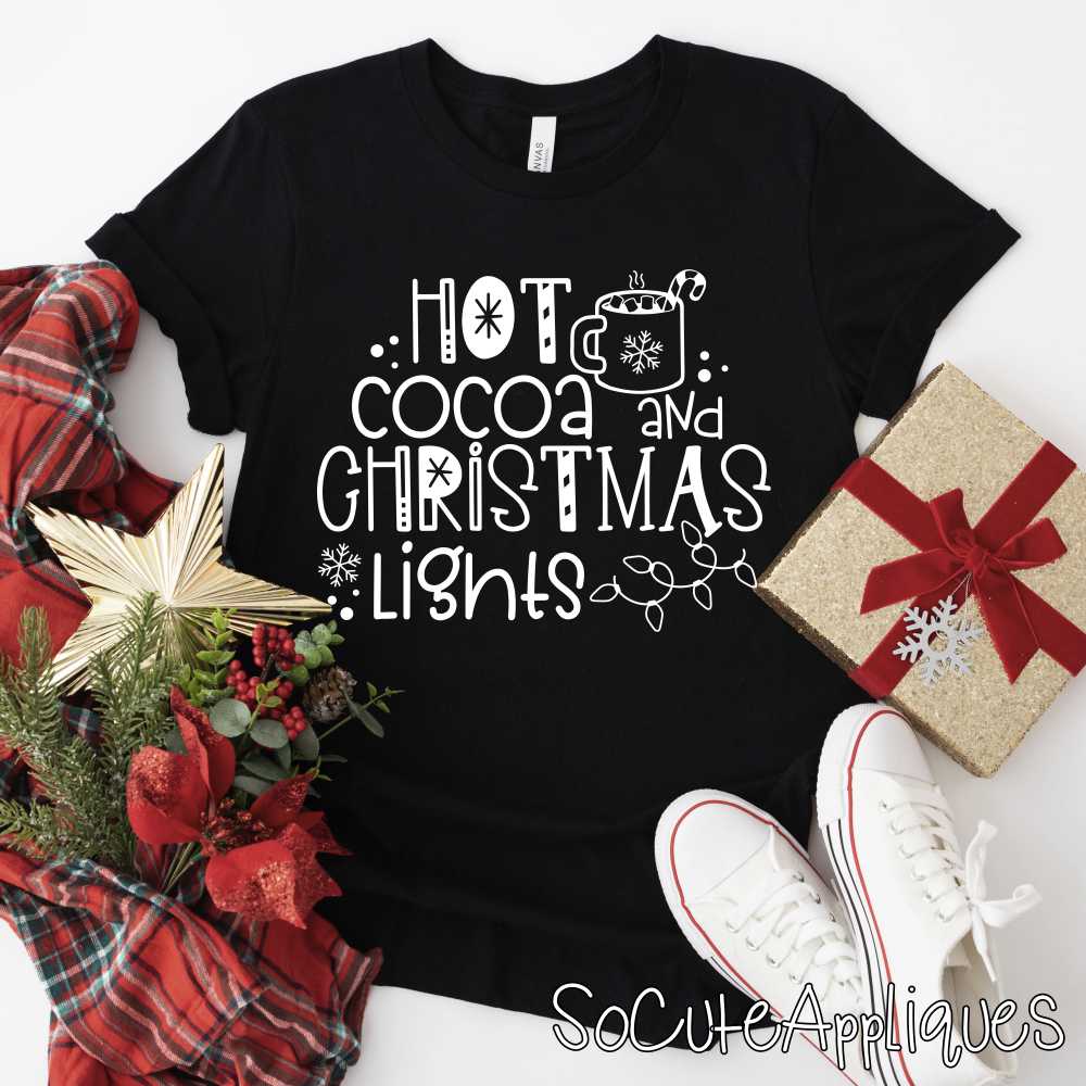 Hot cocoa and christmas lights *DTF* Transfer