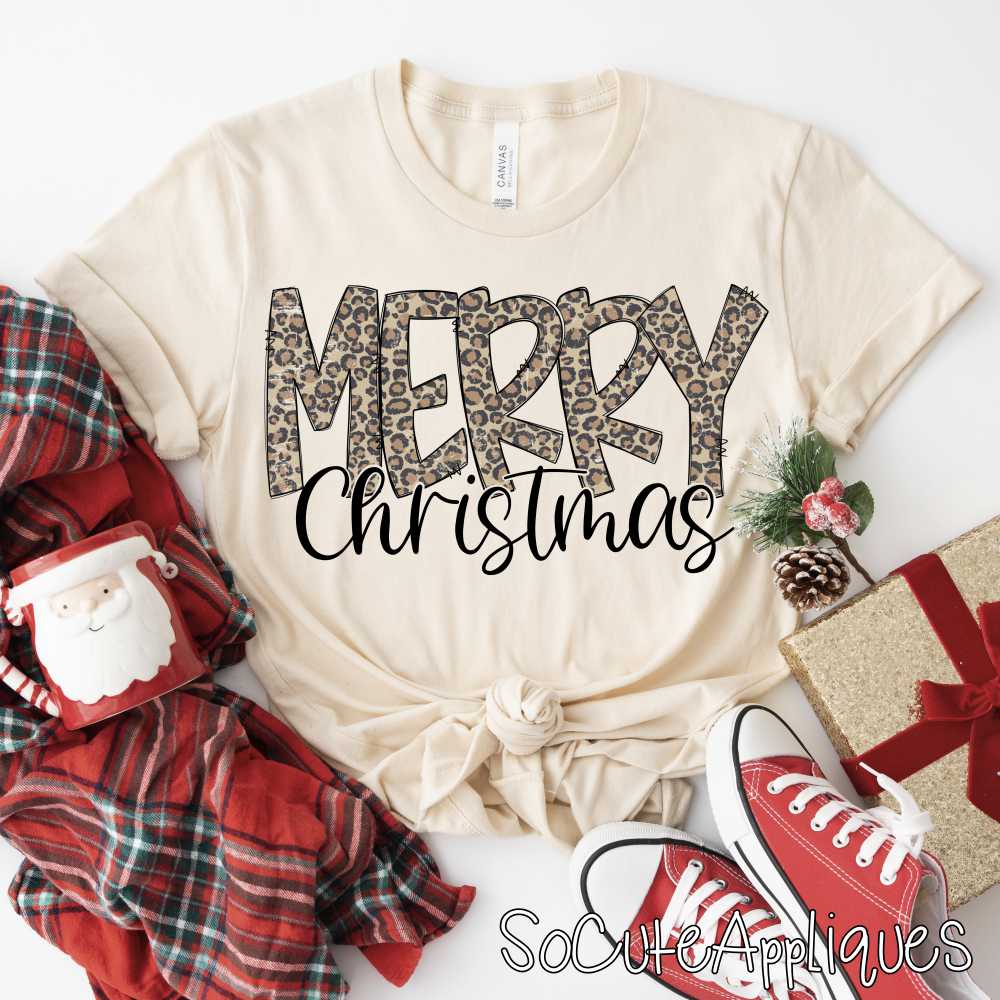 Merry Christmas leopard *DTF* Transfer