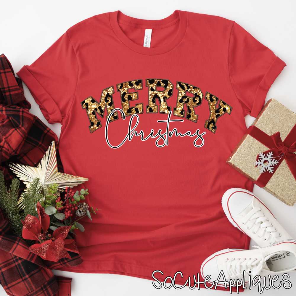 Merry Christmas leopard *DTF* Transfer