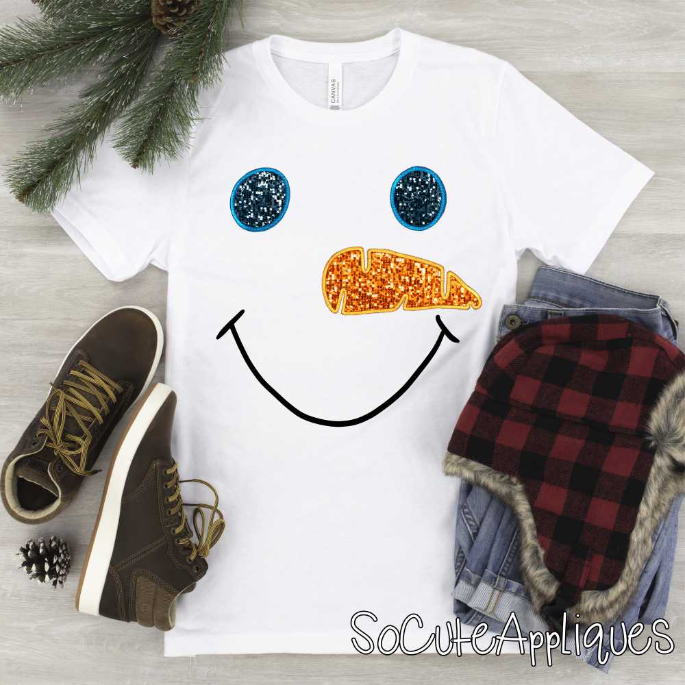 Snowman face glitter *DTF* Transfer