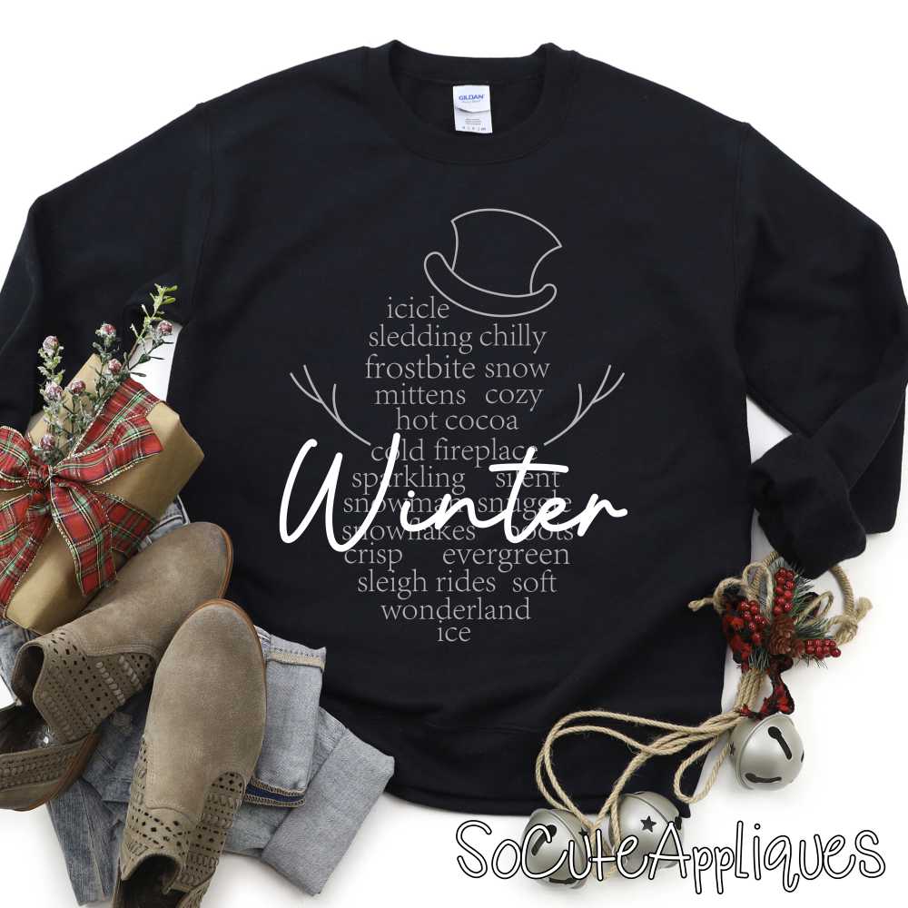 Winther snowman WHITE *DTF* Transfer