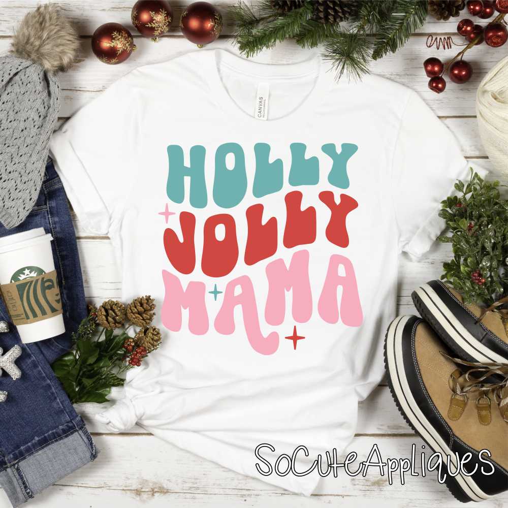 Holly Jolly mama *DTF* Transfer