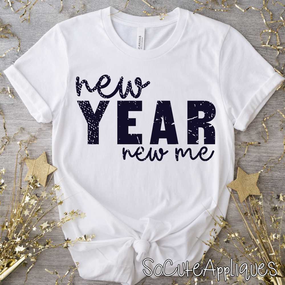 Happy New year distressed BLACK *DTF* Transfer