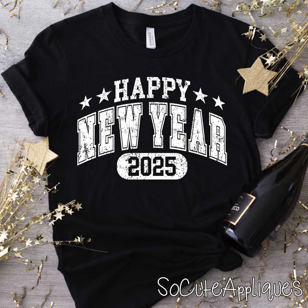 Happy New Year arched WHITE *DTF* Transfer