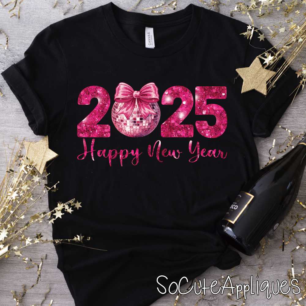 Happy new year pink disco ball *DTF* Transfer