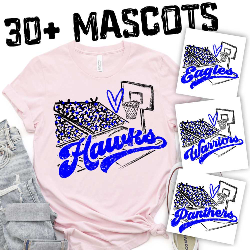 CUSTOM MASCOT Mascot Basketball Court *DTF* Transfer