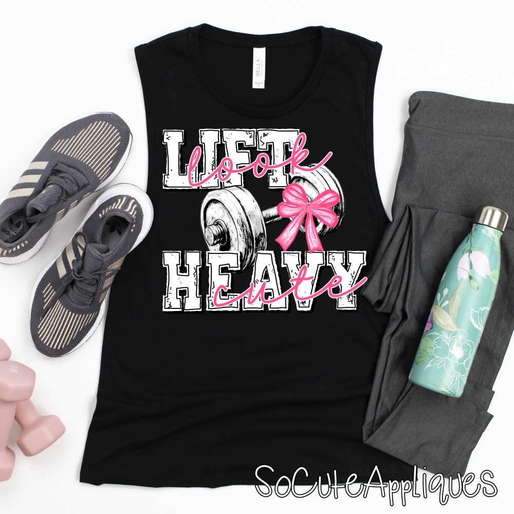 Lift heavy look cute bow *DTF Transfer*