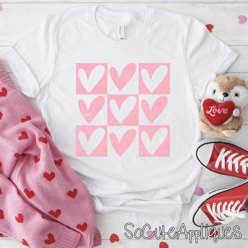 Pink HEARTS *DTF* Transfer
