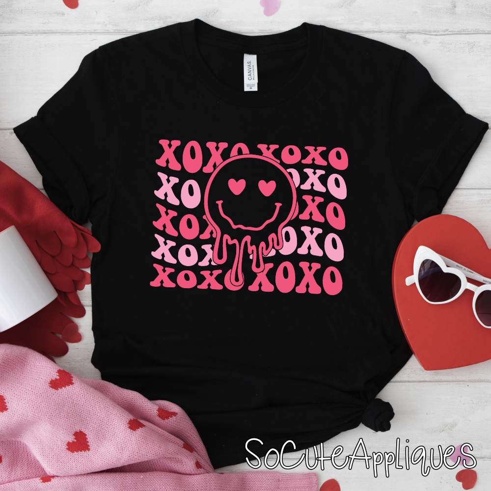 Xoxo smiley face PINK *DTF* Transfer